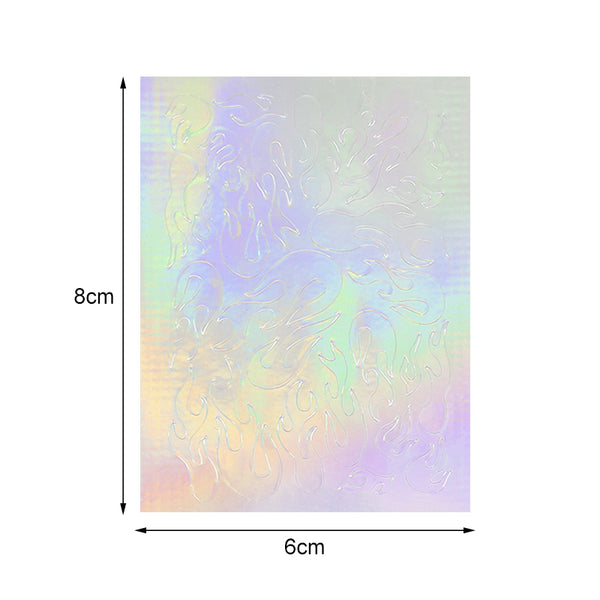 Holographic Flame Nail Stickers