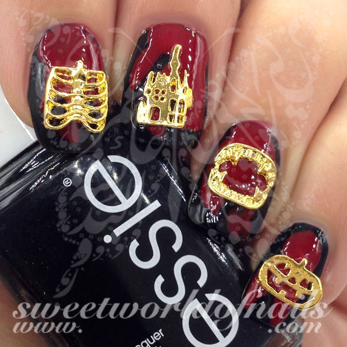 Halloween 3D Gold Nail Charms