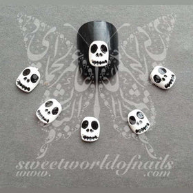 Halloween Nail Art 3D White Scary Face Nail Charm Nail Decoration