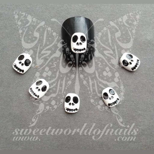 Halloween Nail Art 3D White Scary Face Nail Charm Nail Decoration