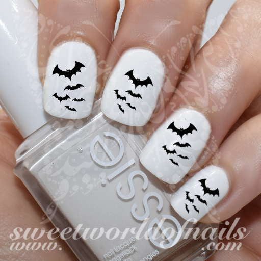 Halloween Nail Art Bats Nail Water Decals Water Slides