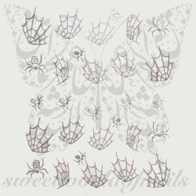 Halloween Nail Art Silver Spider Nail Water Decals Water Slides