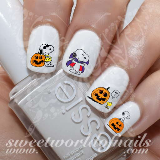 Snoopy Halloween Nail Water Decals