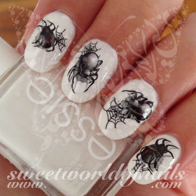 Halloween Nail Art Spider Web Black Spider Nail Water Decals Water Slides