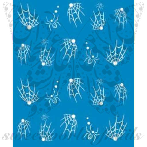 Halloween Nail Art White Spiders Spider Web Nail Water Decals