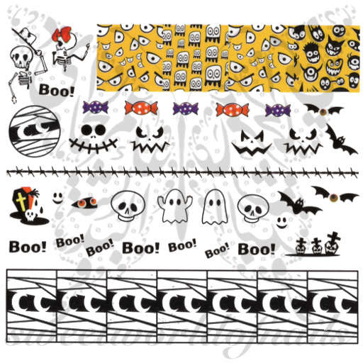 Halloween Mummy Nails Skeleton Nail Water Decals