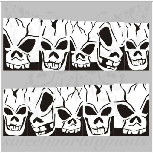 Halloween Nails Scary Skull Nail Water Decals