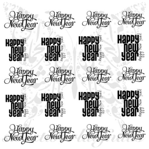 Happy New Year Nail Art Nail Water Decals