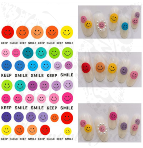 Happy Face Nail Art Nail Stickers