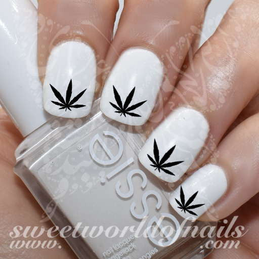 Hash Weed Leaf Nail Art Nail Water Decals Water Slides