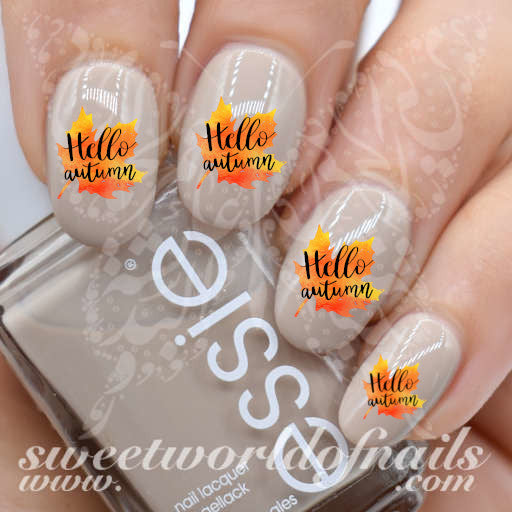 Hello Autumn Nails Leaf Water Decals