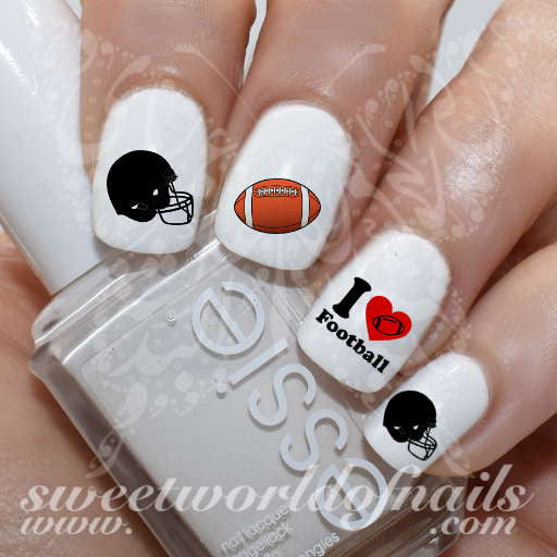 I love American Football Nail Art Water Decals Nail Transfers Wraps