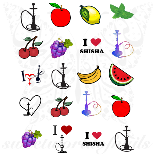 I love Hookah Shisha Nail Water Decals