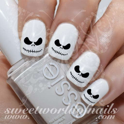 Halloween Nail Art Jack Skellington Nightmare Before Christmas Nail Water Decals Water Slides
