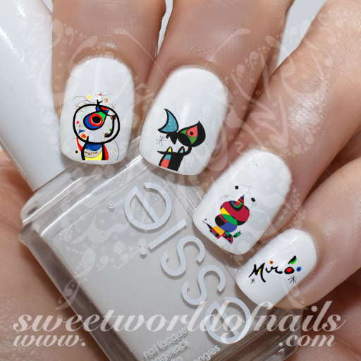 Nail Art Inspired by Joan Miro Surrealism Nail Water Decals Transfers Wraps