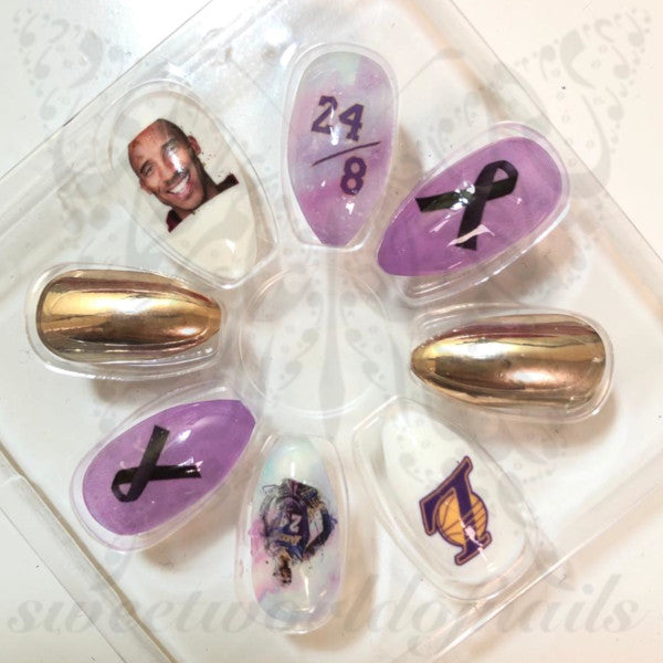 Kobe bryant Nails Los Angeles Lakers Water Decals