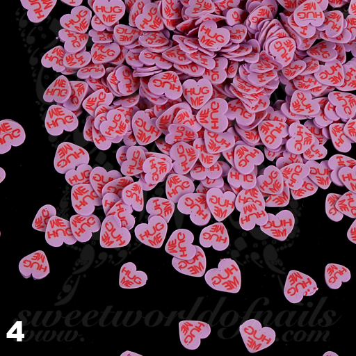 Valentine Heart Slices polymer clay cane Fimo slices Nail Art