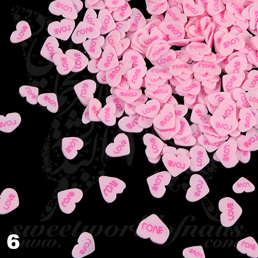 Valentine Heart Slices polymer clay cane Fimo slices Nail Art