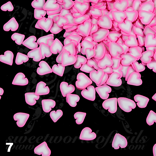 Valentine Heart Slices polymer clay cane Fimo slices Nail Art