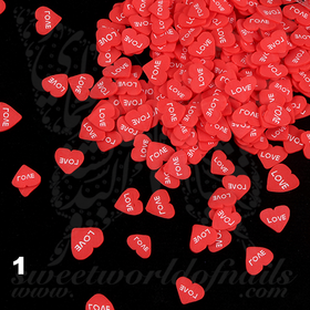 Valentine Heart Slices polymer clay cane Fimo slices Nail Art