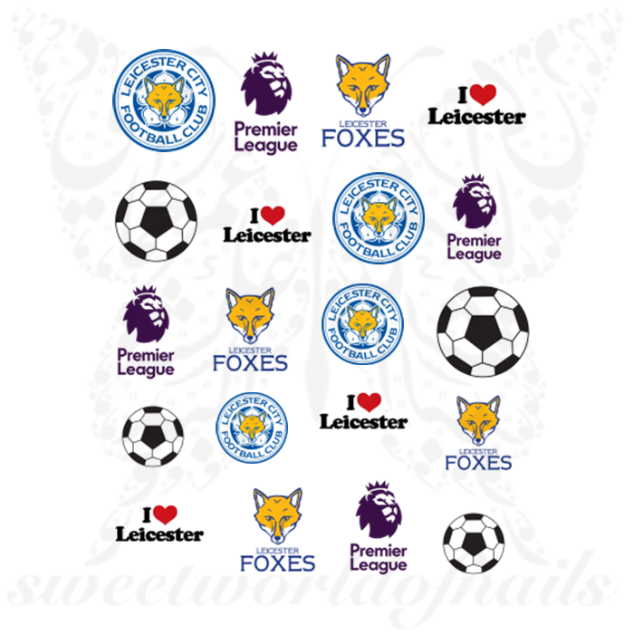 Leicester City F.C. Nail Art Premier League Nail Water Decals