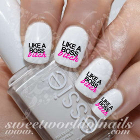 Like a boss Bitch Nail Art Nail Water Decals Wraps