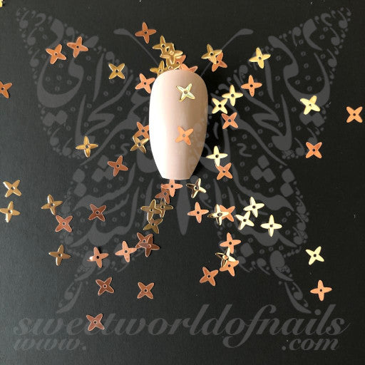 Flower Nails Gold Copper Thin Metallic Nail Charms