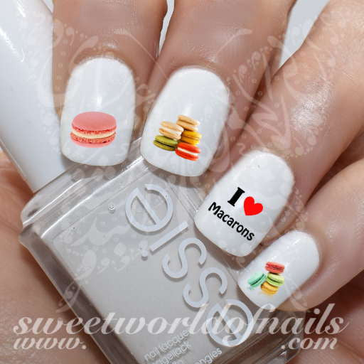 Macaron Nail Art I Love Macarons Nail Water Decals