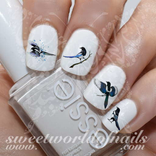 Bird Nail Art Magpie Nail Water Decals