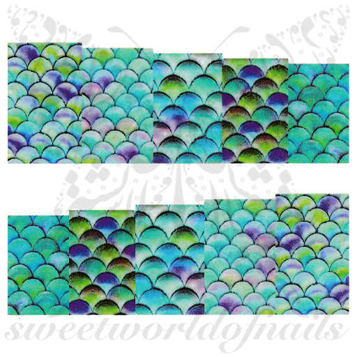 Mermaid Nail Art Fish Scales water decals