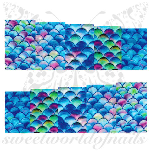 Mermaid Nail Art Fish Scales water decals