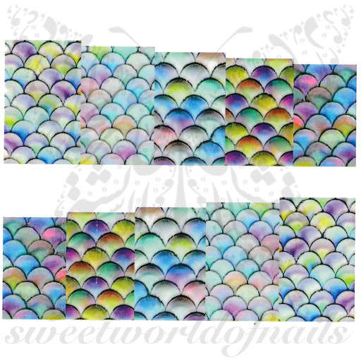 Mermaid Nail Art Fish Scales water decals