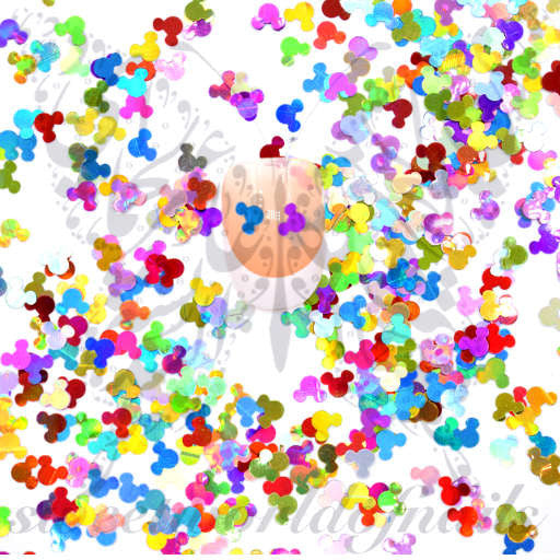 Mickey Mouse Nail Art Colorful Mickey Confetti Glitter