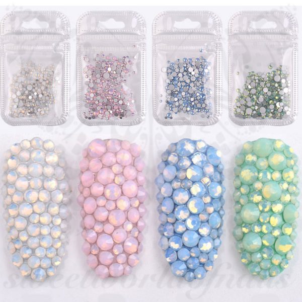 Pastel Opal Crystal Nail Art Rhinestones 3d Flatback Charms