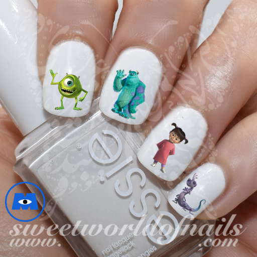 Monsters Inc nail art decals