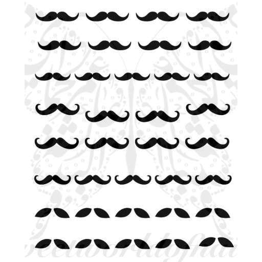 Nail Art Black Mustache Nail Water Decals Transfers Wraps