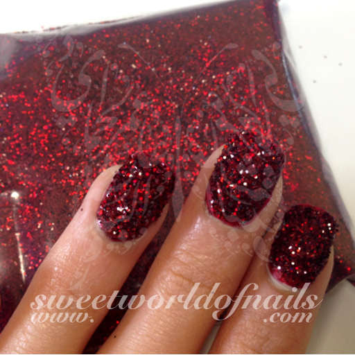 Nail Glitter Ruby Red Sparkle Glitter Dust Powder Nail Art