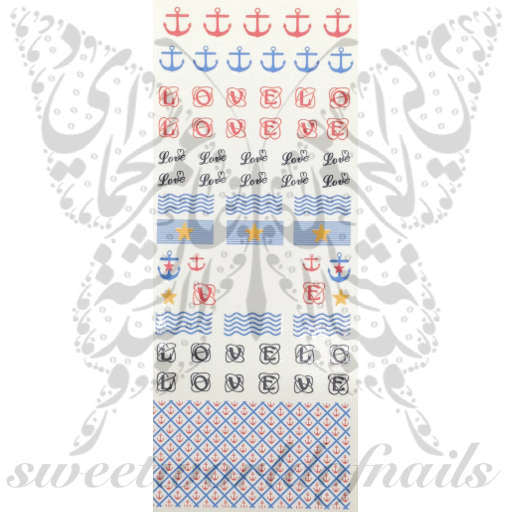 Nautical Nail Art Anchor Sea Waves Beach Nails Water Decals Wraps