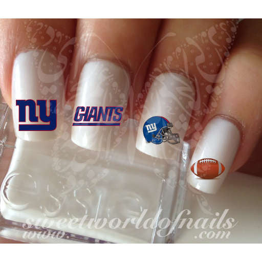 New York Giants Football Nail Art Water Decals Nail Transfers Wraps