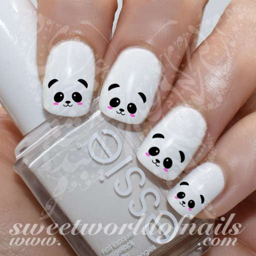 Panda Nail Art Cute Panda Face Nail Water Decals Water Slides