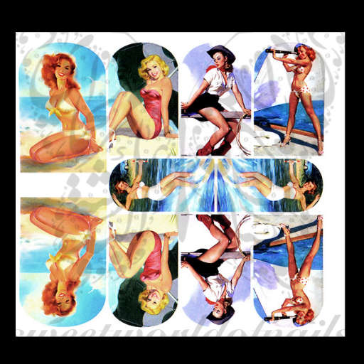 Pin Up Bikini Girls Nail Art Nail water Decals 