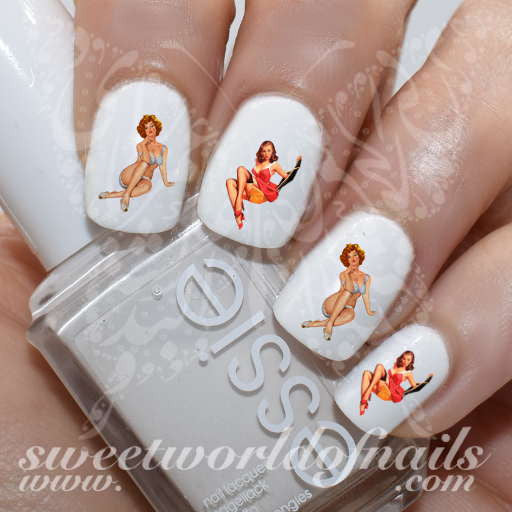Pin Up Girls Nail Art Nail water Decals Transfers Wraps