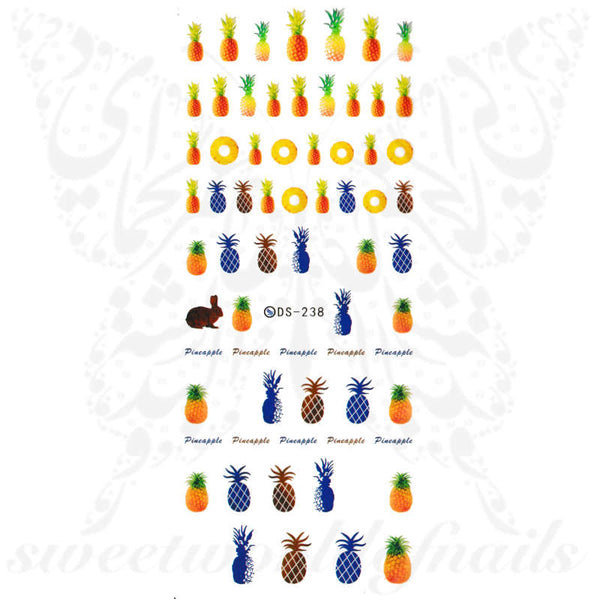 Pineapple Nails Nail Water Decals