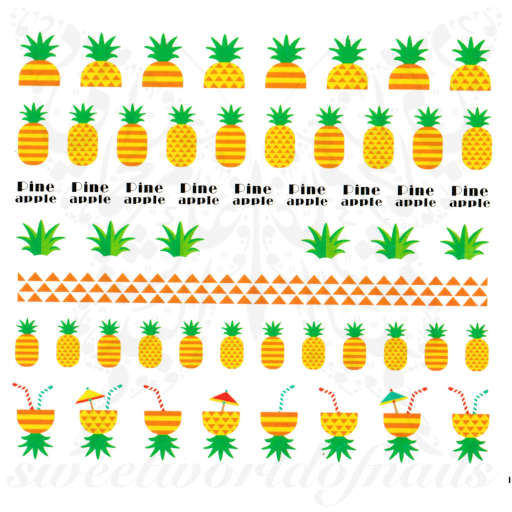 Pineapple Nails Nail Water Decals