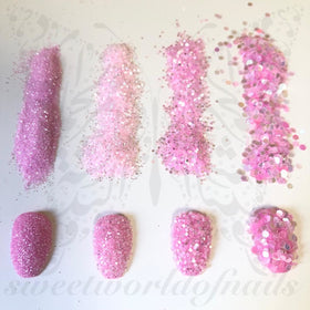 Pink Hexagon Nail Art Glitter Dust Powder Decoration