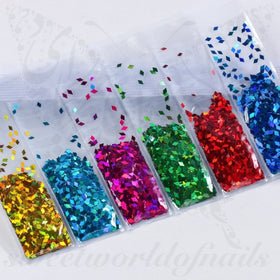 6 colors in one bag Rhombus Nail Glitter