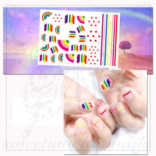 Rainbow Nail Art Nail Stickers