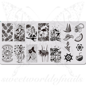 Sea Summer Nail Art Stamping Plate