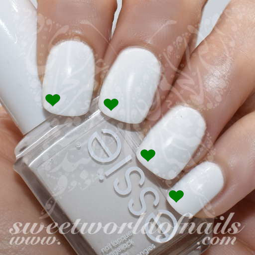 Saint Patrick Nails Mini Green Hearts Water Decals