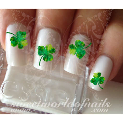 Saint Patrick's Day Nail Art Clover Shamrock Water Decals